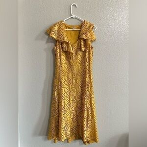 REBA Mustard Yellow Midi Dress Size M